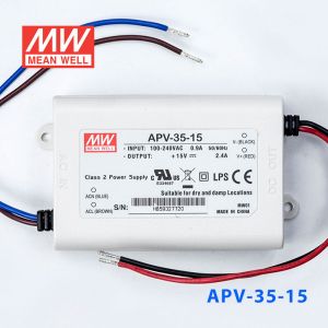 APV-35-15    35W    15V   2.4A 明纬牌恒压输出防水塑壳LED照明电源  