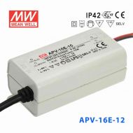 APV-16E-12 16W 12V 1.25A 明纬牌恒压输出防水塑壳LED照明电源