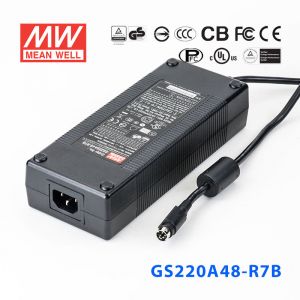 GS220A48-R7B 220W 48V4.6A 输出绿色能源明纬电源适配器(三线插口)