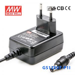 GS12E07-P1I 12W 7.5V1.6A 输出绿色能源明纬墙插电源适配器(欧式插头) 