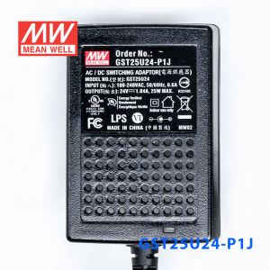 GST25U24-P1J 25W 24V1.04A高效能低空载损耗绿色节能美规适配器