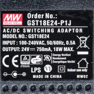 GST18E24-P1J 18W 24V0.75A高效能低空载损耗绿色节能欧规适配器