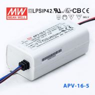 APV-16-5    16W    5V    2.6A 明纬牌恒压输出防水塑壳LED照明电源