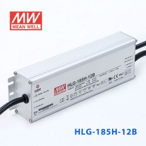 HLG-185H-12B  185W  12V 13A 强耐环境恒压+恒流PFC高效铝壳IP67防水LED电源(控制线三合一调光) 