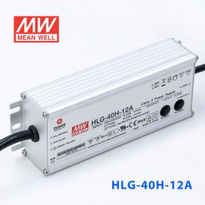 HLG-40H-12A  40W  12V 3.33A  强耐环境恒压+恒流PFC高效铝壳IP65防水LED电源(恒压恒流值可面板设定) 