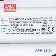APV-12-24    12W   24V   0.5A 明纬牌恒压输出防水塑壳LED照明电源