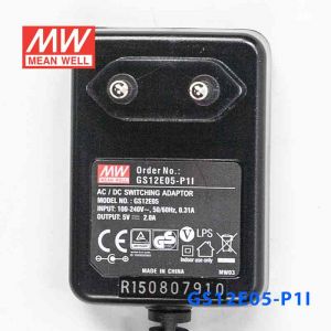 GS12E05-P1I 12W 5V2A 输出绿色能源明纬墙插电源适配器(欧式插头) 