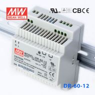 DR-60-12 60W 12V4.5A 单路输出Class II DIN导轨安装明纬开关电源