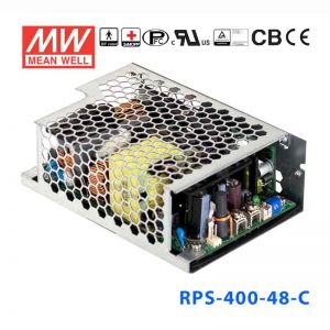 RPS-400-48-C 400W 48V 8.4A 单路输出PFC微漏电流低空载损耗机壳型医用明纬开关电源
