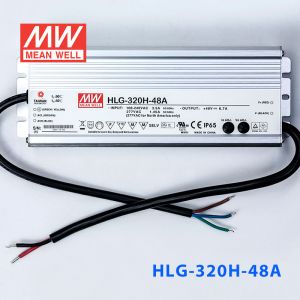 HLG-320H-48A  320W  48V 6.7A  强耐环境恒压+恒流PFC高效铝壳IP65防水LED电源(恒压恒流值可面板设定) 