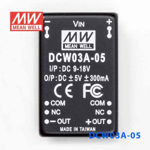 DCW03A-05  3W  9~18V 输入 ±5V 稳压双路输出明纬DC-DC转换模块电源
