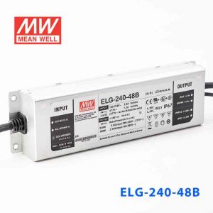 ELG-240-48B   240W 48V 5.0A    B型(0～10V/PWM/电阻调光)/铝壳IP67/100～305Vac输入)明纬PFC防水LED电源
