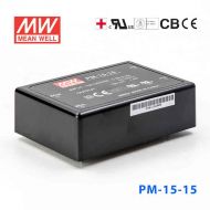 PM-15-15  15W  15V 1A  微漏电塑封Class2单路输出板上型医用明纬开关电源