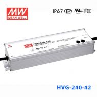 HVG-240-42A   240W   42V  5.7A   528Vac  输入 恒压+恒流输出PFC高效铝壳IP65防水LED电源(恒压恒流值可面板设定)