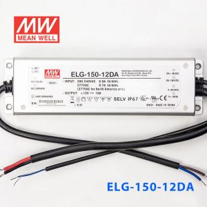ELG-150-12DA  120W  12V 10A  DA型(Dali调光/铝壳IP67/100～305Vac输入)明纬PFC防水LED电源