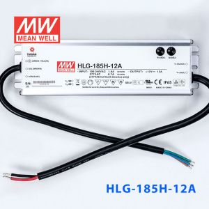 HLG-185H-12A  185W  12V 13A  强耐环境恒压+恒流PFC高效铝壳IP65防水LED电源(恒压恒流值可面板设定) 