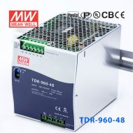 TDR-960-48 960W 48V20A 三相输入高效率高功率因素单路输出DIN导轨安装明纬开关电源