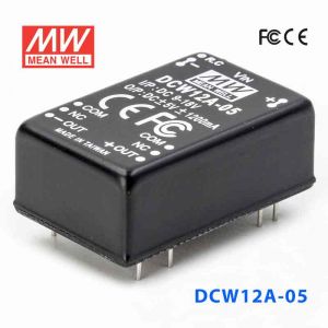 DCW12A-05  12W  9~18V 输入 ±5V  稳压双路输出明纬DC-DC转换模块电源