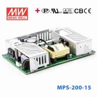 MPS-200-15 200W 15V13.4A 输出微漏电带PFC医用无外壳明纬开关电源