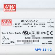 APV-35-12   35W   12V   3A明纬牌恒压输出防水塑壳LED照明电源  