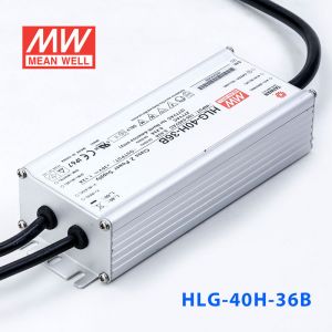 HLG-40H-36B  40W  36V 1.12A  强耐环境恒压+恒流PFC高效铝壳IP67防水LED电源(控制线三合一调光) 