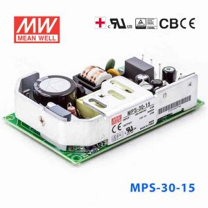 MPS-30-15 30W 15V2A 单路输出微漏电医用无外壳明纬开关电源