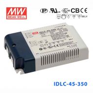 IDLC-45-350  45W 57~95V 350mA    恒流输出无频闪二合一调光功能明纬LED开关电源