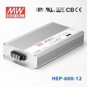 HEP-600-12   480W   12V  40A  高效率无风扇密封全灌胶恶劣环境适用明纬开关电源