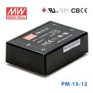 PM-15-12  15W  12V 1.25A  微漏电塑封Class2单路输出板上型医用明纬开关电源