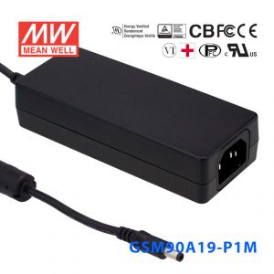 GSM90A19-P1M 90W 19V4.74A输出明纬高能效医疗型外置桌面型电源适配器