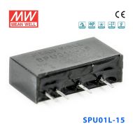SPU01L-15 1W 5V 转 15V  非稳压单路输出明纬DC-DC转换模块电源