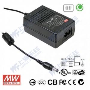 GS18B09-P1J 18W 9V2A 输出绿色能源明纬电源适配器(双线插口)