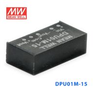 DPU01M-15 1W 12V 转 ±15V  非稳压双路输出明纬DC-DC转换模块电源