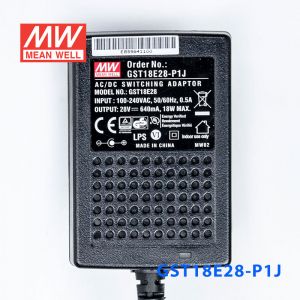 GST18E28-P1J 18W 28V0.64A高效能低空载损耗绿色节能欧规适配器