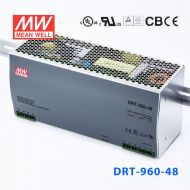DRT-960-48 960W 48V20A 输出带PFC功能三相输入DIN导轨安装明纬电源
