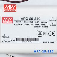 APC-25-350 25W 25-70V    350mA明纬牌恒流输出防水塑壳LED照明电源  