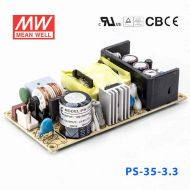 PS-35-3.3  35W  3.3V 6A  单路输出无外壳PCB板明纬开关电源