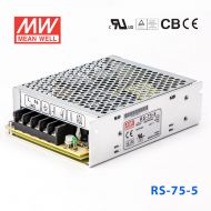 RS-75-5 75W 5V12A 单路输出明纬开关电源(G3系列-高性能内置有外壳)