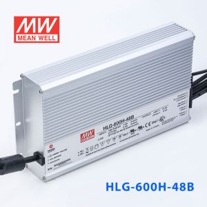 HLG-600H-48B  600W  48V 12.5A  强耐环境恒压+恒流PFC高效铝壳IP67防水LED电源(控制线三合一调光)