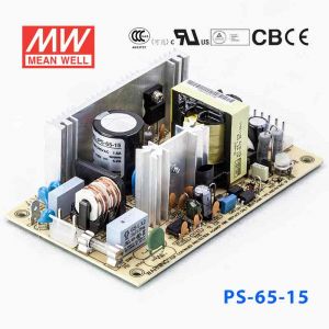 PS-65-15 65W  15V 4.2A  单路输出无外壳PCB板明纬开关电源