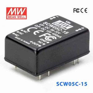 SCW05C-15  5W  36~72V  输入 15V  稳压单路输出明纬DC-DC转换模块电源