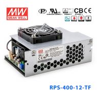 RPS-400-12-TF 400W 12V 33.3A  单路输出PFC微漏电流低空载损耗顶置风扇机壳型医用明纬开关电源