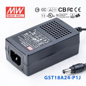 GST18A24-P1J  18W 24V0.75A高效能低空载损耗绿色节能桌上型适配器