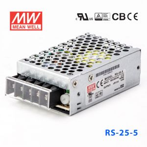 RS-25-5 25W 5V5A 单路输出明纬电源(G3系列-高性能内置有外壳) 