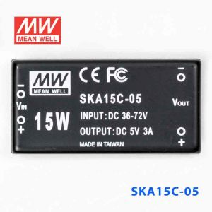 SKA15C-05  15W  36~72V  输入 5V  稳压单路输出明纬DC-DC转换模块电源