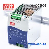 WDR-480-48 480W 48V10A 高输入电压高效率高PFC单路输出DIN导轨电源