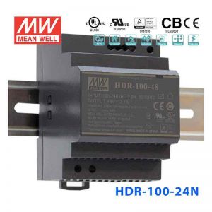 HDR-100-24N 100.8W 24V 4.2A 单路输出明纬超薄型导轨安装电源