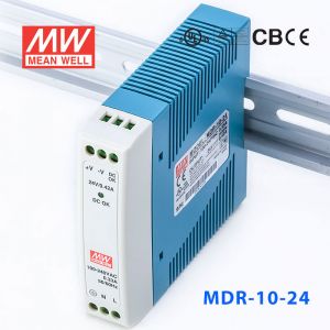 MDR-10-24  10W  24V  0.42A  单输出低空载损耗DIN导轨型明纬电源