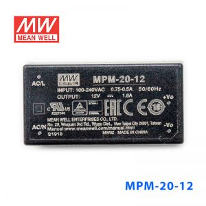 MPM-20-12台湾明纬21.6W 80~264V输入 12V1.8A输出医疗基板型电源