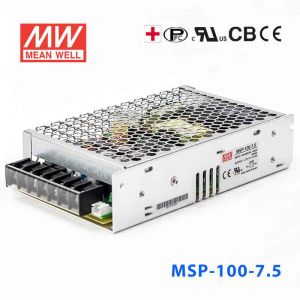 MSP-100-7.5  100W  7.5V 13.5A  单路输出带功率因素校正高可靠医疗型明纬开关电源